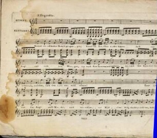 Aria (Kommt ein schlanker Bursch gegangen) aus dem Freyschütz : mit Begleitung der Guitarre und FLoet ad libitum
