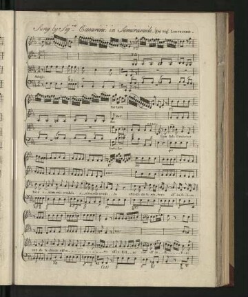 Sung by Sig.ra Casarini in Semiramide - Del. Sig.r Lampugnani