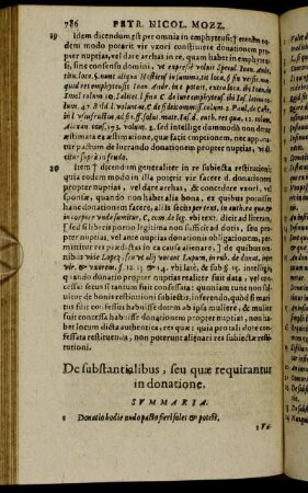 De substantialibus, seu quæ requirantur in donatione.