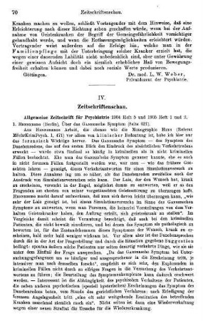 70-73, IV. Zeitschriftenschau