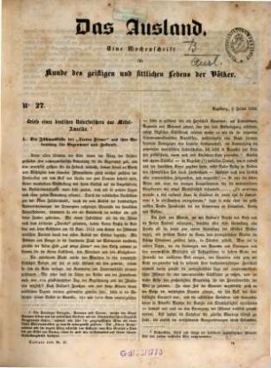 Das Ausland : Wochenschrift für Erd- und Völkerkunde. 32, 2. 1859