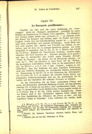 Capitel III. "Le Bourgeois gentilhomme".