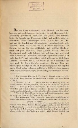 Die Sprache des Alexander-Fragments des Alberich von Besançon : Strassb. Inaug.-Diss.