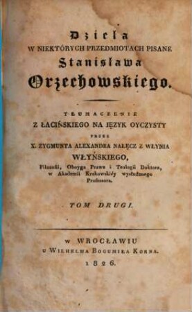 Dzieła w niektórych przedmiotach pisane : tłumaczenie z łacińskiego na język oyczysty. 2 (1826)