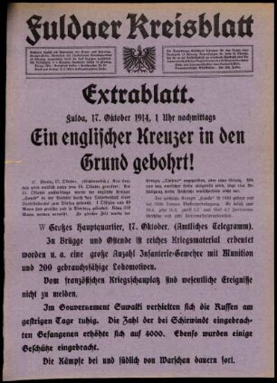 Zweite Ausgabe vom Samstag, den 17. Oktober 1914.