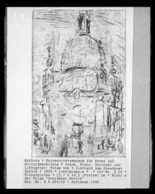 Folge von 8 Blättern zum Dresdener Barock — Frauenkirche