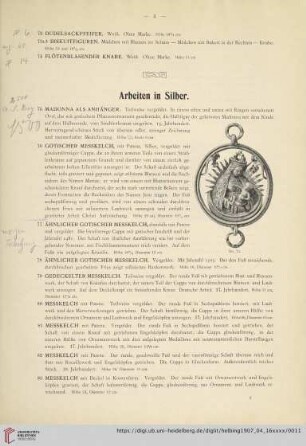 Arbeiten in Silber (Nr. 75-121)