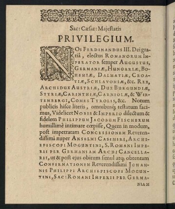 a3v-b1r, Sac. Caesar. Majestatis Privilegium