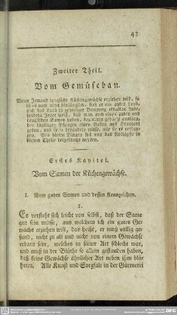 Zweiter Theil. Vom Gemüsebau