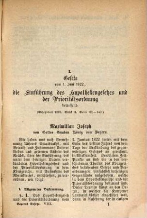 Bayerns Gesetze und Gesetzbücher privatrechtlichen, strafrechtlichen, administrativen und finanziellen Inhaltes. 8, 8. 1862
