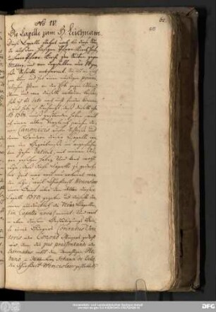 No IV. Die Capelle zum H. Leichnam.