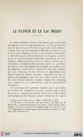 Le Fayoûm et le lac Moeris