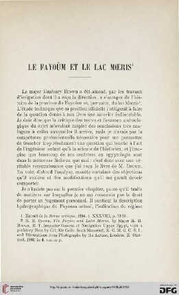 Le Fayoûm et le lac Moeris