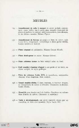 Meubles (Nr. 129-158)