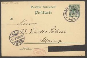 Brief an B. Schott's Söhne : 17.10.1896
