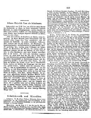 Johann Heinrich Voss als Schulmann
