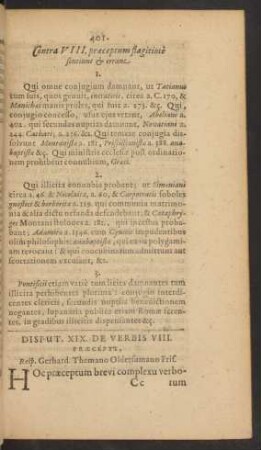 Disput. XIX. De Verbis VIII. Praecepti, ...