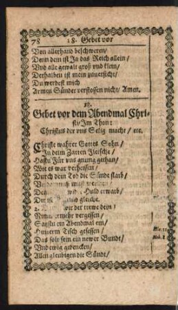18. Gebet vor dem Abendmal Christi ...