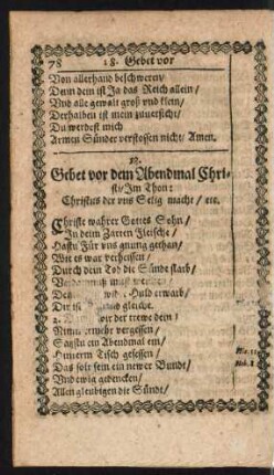 18. Gebet vor dem Abendmal Christi ...