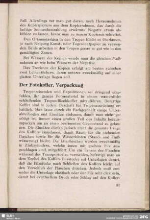 Der Fotokoffer, Verpackung