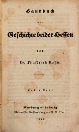 Handbuch der Geschichte beider Hessen, 1