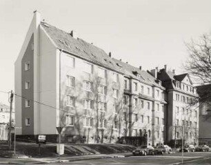 Mittweida, Wohnhaus : Mittweida, Wohnhaus, Am Schwanenteich 18/ Körnerstraße 1, um 1925, 1955, Straßenansicht (Am Schwanenteich)