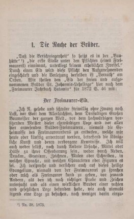 Der Freimaurer-Eid.