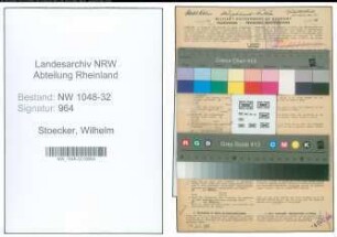 Entnazifizierung Wilhelm Stoecker , geb. 06.01.1917 (Kaufmaennischer Angestellter)