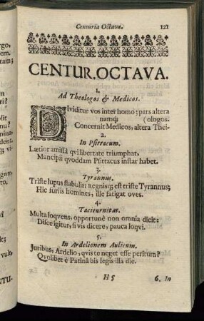 Centuria Octava.