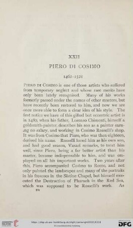 XXII. Piero di Cosimo
