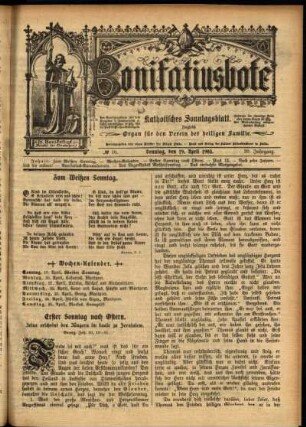 Erste Ausgabe vom Sonntag, den 19. April 1903.