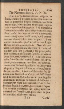 De Numeralibus. Cap. X.