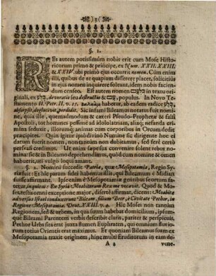 Dissertatio Historico-Biblica, De Bileamo, Mago Et Propheta Dei