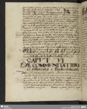 CAPVT VI DE COMMVNITATIBVS et Differentijs Praedicabilium