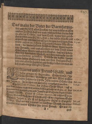 [Das walte der Vater der Barmhertzigkeit und Gott alles Trostes/...]