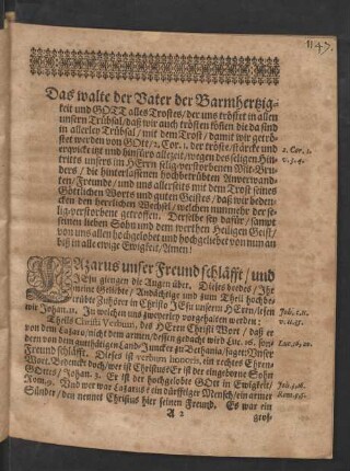 [Das walte der Vater der Barmhertzigkeit und Gott alles Trostes/...]