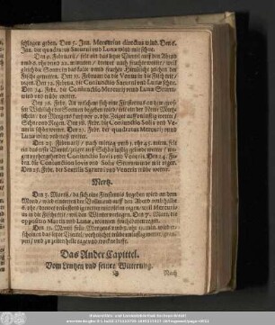 Das Ander Capittel. Vom Lentzen und seiner Witterung.