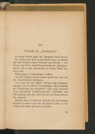 XIV. Krach im "Rataplan"