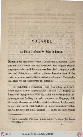 Vorwort. An Herrn Professor O. Jahn in Leipzig