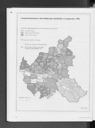 Langzeitarbeitslose in den Hamburger Stadtteilen im September 1995