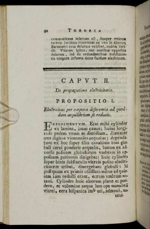 Caput II. De propagatione electricitatis.