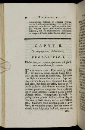 Caput II. De propagatione electricitatis.