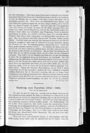 Hamburgs erste Eisenbahn (1842-1846).