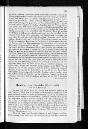 Hamburgs erste Eisenbahn (1842-1846).