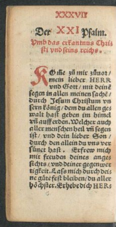 Der XXI Psalm. - Der XXX Psalm
