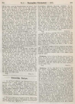 285-288 Literarische Notizen