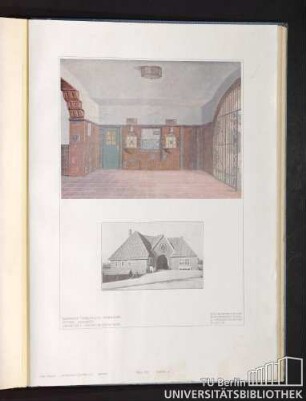 Teil VII. Tafel 61. Bahnhof Thielplatz: Vorraum. Unten: Äusseres. Architekte: Heinrich Straumer.