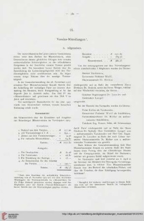 Vereins-Mitteilungen