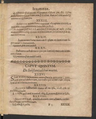 Caput Quintum. De Substantialibus mutui.