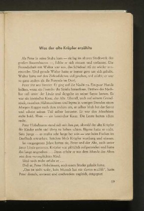Was der alte Kröpfer erzählte